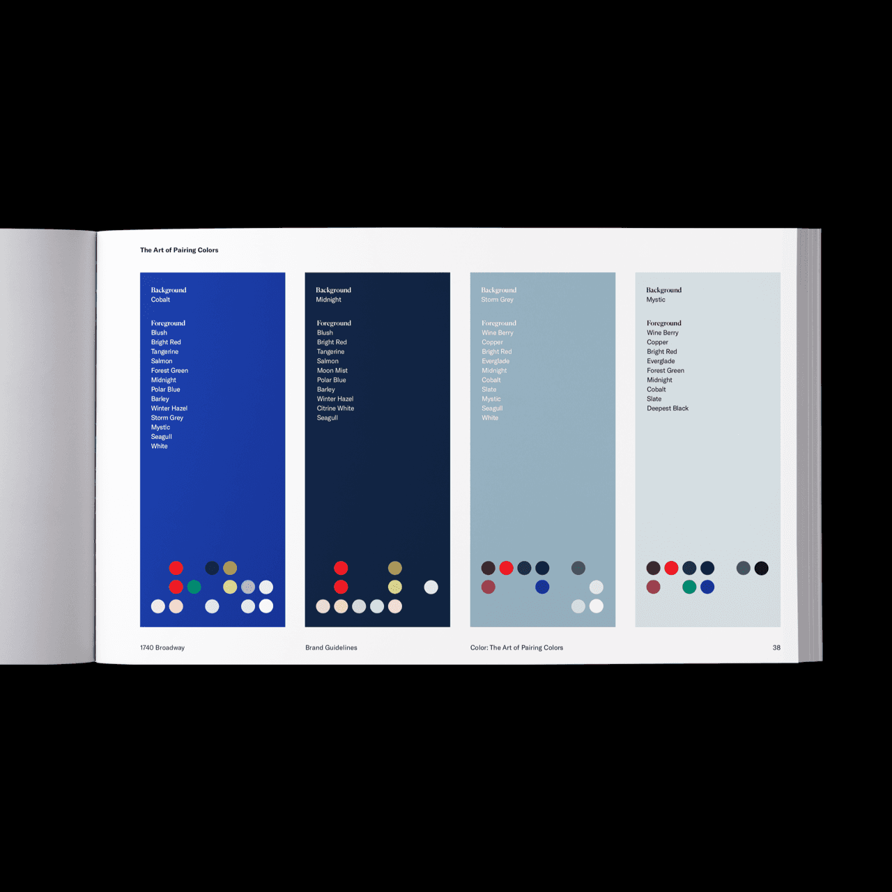 Brand book for a real estate company located on 1740 Broadway.