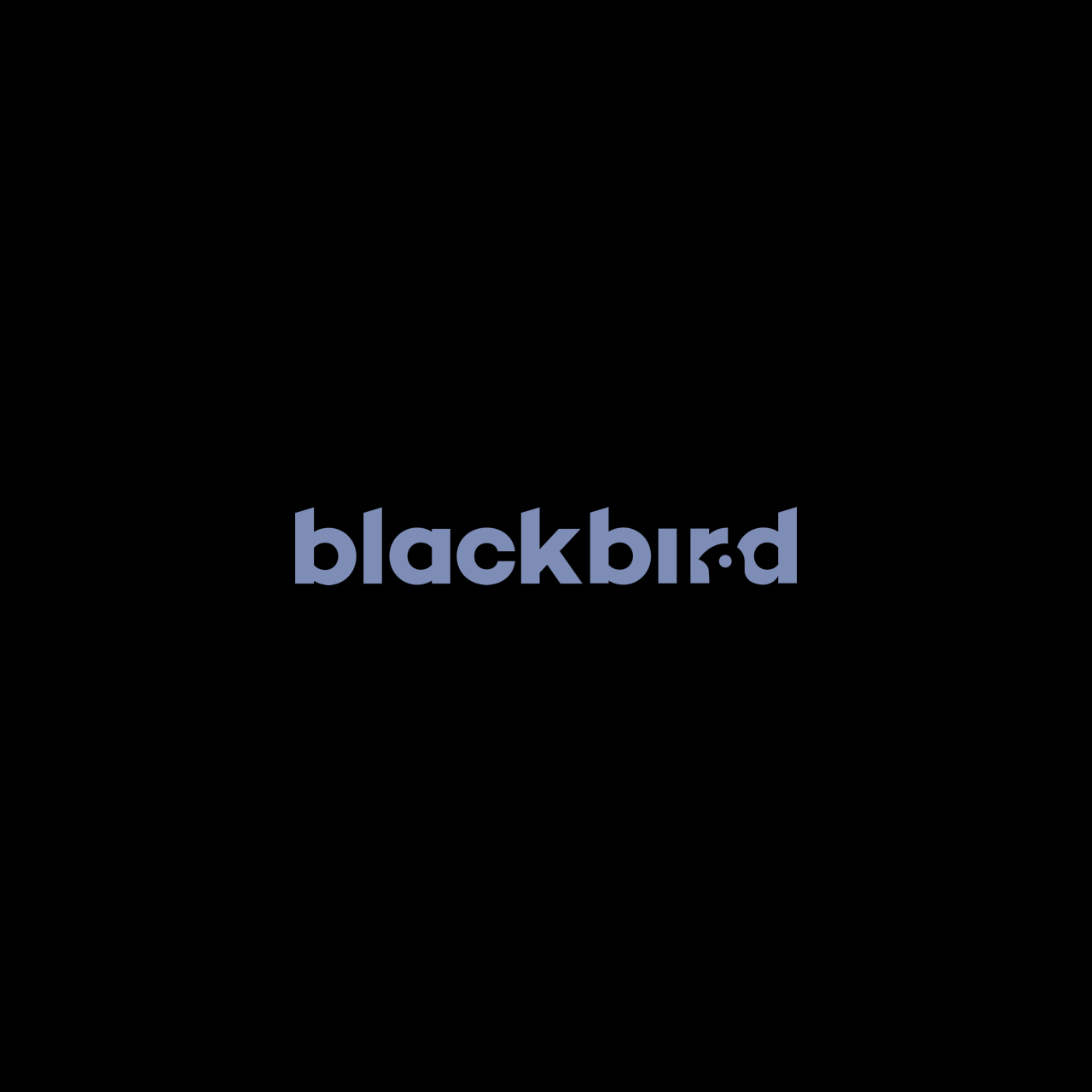 Logo for the Blackbird agency with a bird in counter-form between the letters R and D.